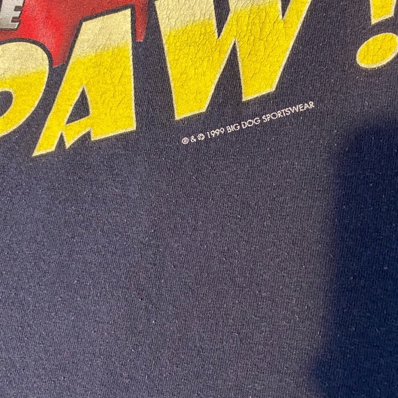 Vntg Big Dog "Talk to the Paw" Hanes Tagless Navy Short Sleeve T-Shirt 2XL XXL - Picture 4 of 11